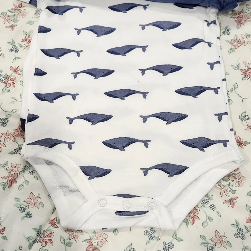 Touched by Nature, organic cotton - 5 bodysuits, short sleeves